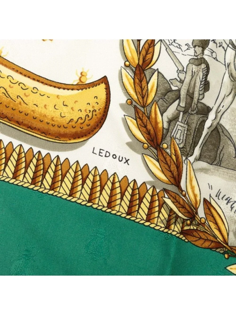 Hermes Carre 90 Napoleon Scarf Green